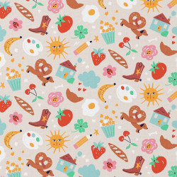 Printed Cotton BRETZ Gray / Multicolored